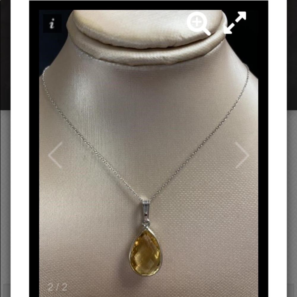 6.05ct Pear cut Natural Green  Amethyst Pendant